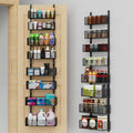VyGrow Over The Door Organizer, 8-tier Metal Door Organizer Hanging with Adjustable Baskets, Behind The Door Storage for Bedroom Closet Bathroom Pantry Cabinet Kitchen, Black