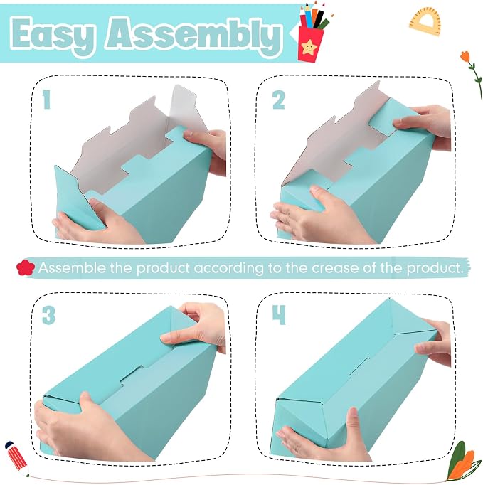 Colarr 48 Pcs Cardboard Magazine Holders 12 Colors Magazine Storage Box with Label Stickers File Folder Book Holder for Desk Desktop Document for School (Sweet Color)