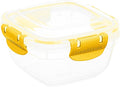 Superio Plastic Food Storage Container with Airtight Lid- 16 Oz, BPA Free, Leakproof, Stackable, Microwave, Dishwasher and Freezer Safe, Yellow