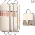 DIMJ 4 Pack 54" Garment Bags for Hanging Clothes - Space Saving Compression Suit Bag Travel with Handles Window, Washable Carry Clothing Storage Cover for Dress, Coats, Down Jacket, Shirts