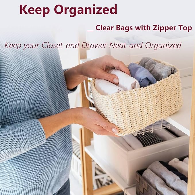 Large Plastic Bags With Zipper Top,3 Gallon,16" x 18",20 Pack,Extra Large Storage Packing for Clothes,Travel, Moving, Large Reusable bags,Heavy-Duty,BPA-Free, 2-mil Thick Clear Plastic