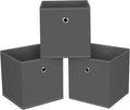 13x13x13 storage cube bins,collapsible fabric storage cubes Decorative storage basket,13 inch Record cube storage box for shelves,clothing,shelf,drawer,bathroom organizer,Set of 3 (Grey)