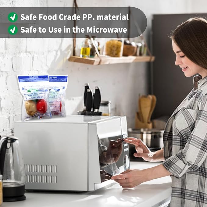 36 Pcs Zipper Steam Bags Reusable Microwave Steam Cooking Bag Frozen Food Steamer Bag Microwave Steam Bags for Vegetables Potatoes Meat (36)