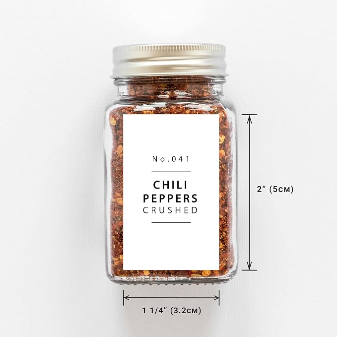 Lovable Labels Farmhouse Spice Jar Labels - Minimalist 184 Preprinted + 8 Blank Write-on Stickers Dishwasher Save & Waterproof Great for Spices and Seasonings Set to Organize Your Spice Rack