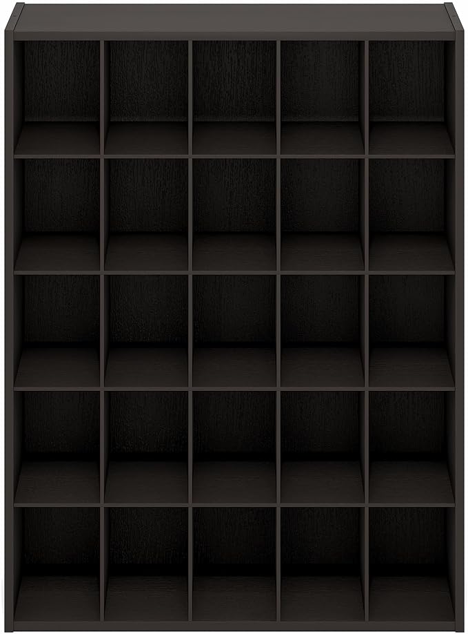 Furinno FANO 25-Cube Shoe Rack, Stackable Shoe Organizer, Dark Oak | 11.7 x 24.2 x 31.5, Shoes Storage, for Closet Entryway, Office, Garage