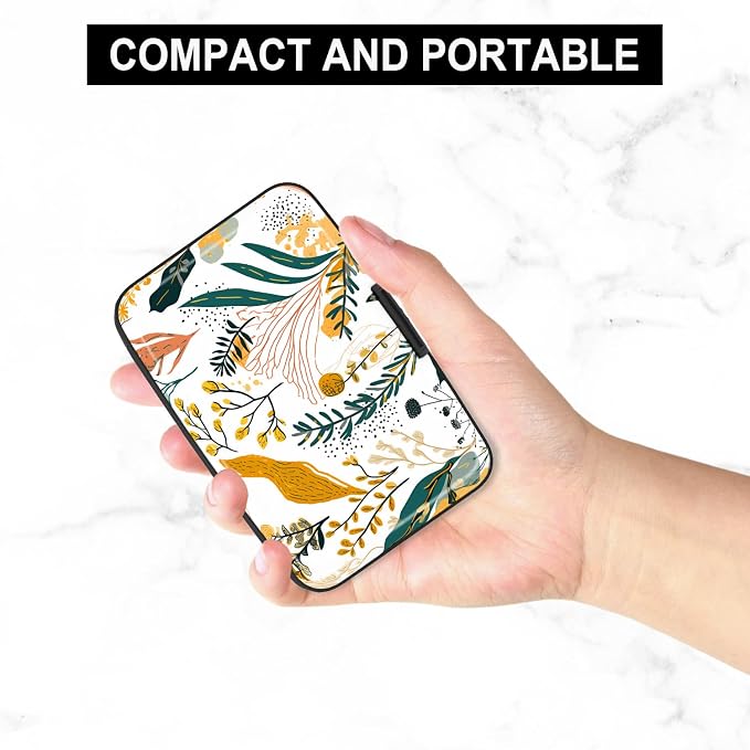 Card Holder Credit Cards Holder for Women RFID wallet women Business Card Holder Wallet Mini Aluminum Card Wallet RFID Blocking Slim Metal Hard Card for Women, Pictorial Motifs