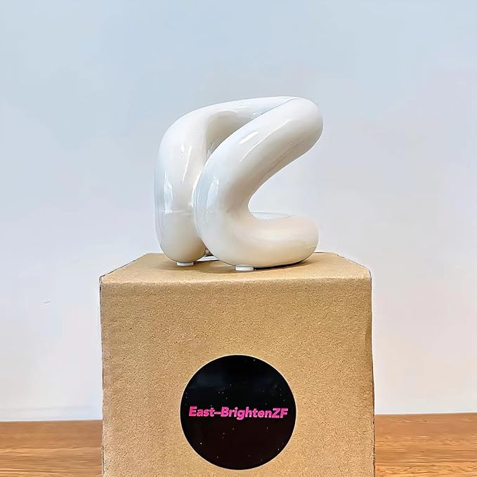 Handmade Ceramic Holder Stand for Toothbrushes, Makeup Brushes, and Pens - Minimalist Design for Bathroom Vanity and Countertops Decor (Milky White)