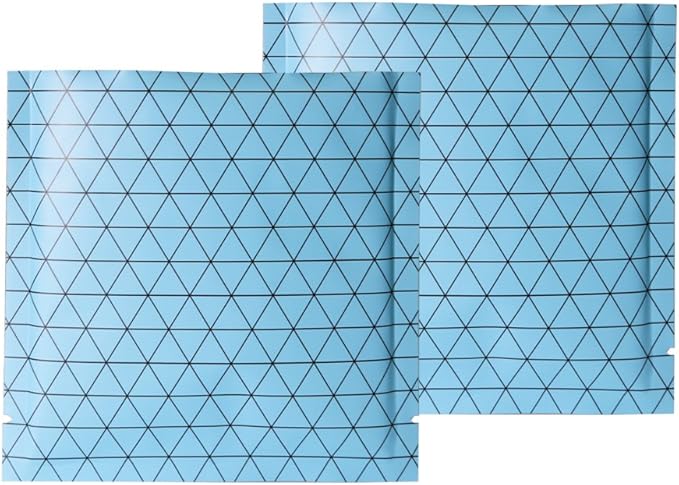 100 PCS 4 Mil Thick Open Top Heat Seal Bags, PET+AL+PE Mylar Bags with Easy Tear Notch, Resealable Heat Sealable Pouch for Food Storage, Packaging, Not Vacuum Bags (Blue, 10 * 10CM/3.9"*3.9")