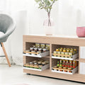 Pull out Cabinet Organizer, 16" Deep Pull Out Drawer for Kitchen Cabinets Adhesive with Nano Film, Slide out Cabinet Organizer Shelf for Pantry Bathroom Organization White