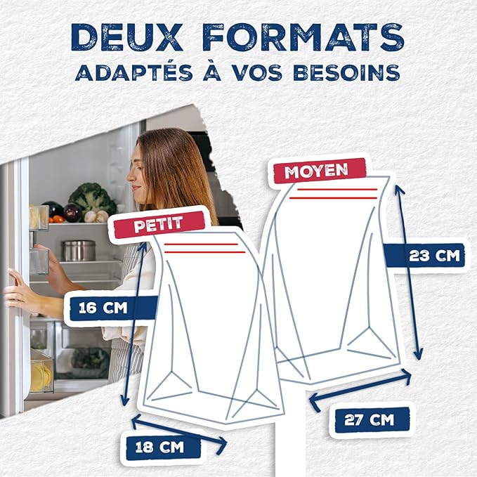 alfapac - Unisex Double Zip Freezer Bags - Airtight & Reusable - Made in France - Certified Origin France Guarantee - Protectors & Preservatives - 15 x 1L & 15 x 3L