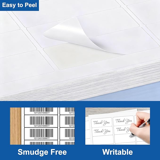 [500 Sheets] 1” X 2-5/8” Printable Address Labels 15000 Mailing Label for Envelopes 30-up Labels White, 5160 8160 Label Sheet for Laser Inkjet Printer
