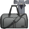 BALEINE Travel Garment Bag, Travel Suit Bag for Men, Water Resistant Carry on Garment Bag for Hanging Clothes, Garment Duffel Bag for Travel Business (Dark Gray-Convertible)