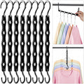 HOUSE DAY Closet Organizers and Storage 8 Pack - Black, Saving Closet Space | with 5 Holes for Daily Clothes Storage, Multifunctional and Cascading Home Essentials, Small Closet Organizer for Storage