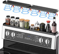 Magnetic Stove Top Shelf for 30" Stoves, Over Oven Spice Rack Organizer, Heavy-Duty Steel, Dual Installation with Magnet or Adhesive, Heat-Resistant Kitchen Storage Shelf (Standard Version)