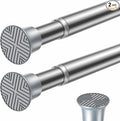 2PCS Silver Spring Curtain Rods for Windows 23 to 46 Inch, Adjustable Pressure Tension Curtain Rods No Drilling, Small Tension Rod for Doorway Closet Door Kitchen Curtain