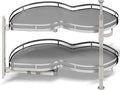 Blind Corner Cabinet Pull Out Organizer, Soft Close Swing Left Pull Out Cabinet Organizer 26 inch, Corner Cabinet Lazy Susan for Cabinet Blind Shelf, 2 Tiers Tray, Adjustable Height