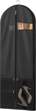 Lazebox 60 inch Garment Bags for Closet Storage and Travel with Zipper Pocket, Heavy Duty Waterproof Hanging Suit Bag with Handles for Suits, Coats, Jackets, Shirts, 1 pack