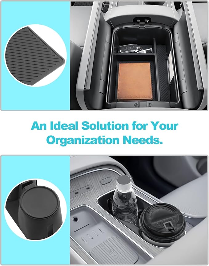 CDEFG 2Pcs for 2026 Hyundai Palisade Center Console Organizer, for 2026 Hyundai Palisade Accessories Middle Console Organizer & Central Cup Holder Cover (Only for Split Armrest)
