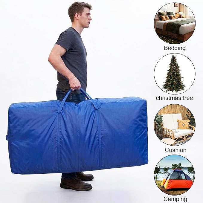 66 Gallon Extra Large Storage Bags, XXL Moving Bags with Zippers & Side Handles, Jumbo Big Storage Totes for Moving & Space-Saving Organization (Blue, 66 Gallon, 2 Pack)