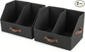Closet Organizers And Storage - EXTRA LOAD & HEIGHT FOR DEEP Trapezoid Storage Bin W/ Handles & Adjustable Dividers, Collapsible Storage Bins For Clothes Storage & Shelf Organizer (2pcs, Large, Black)