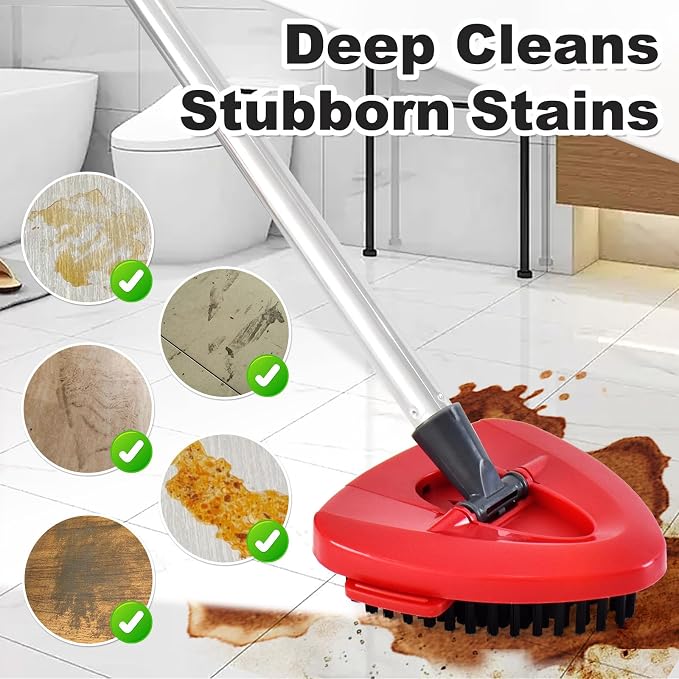 Mop Scrub Brush Head for O-Cedar EasyWring, Scrubber Mop Attachment 1-Pack | Upgraded full bristles, no hollow center. Fits O-Cedar EasyWring 1-Tank spin mop. Fits cedar mop replace head scrubber