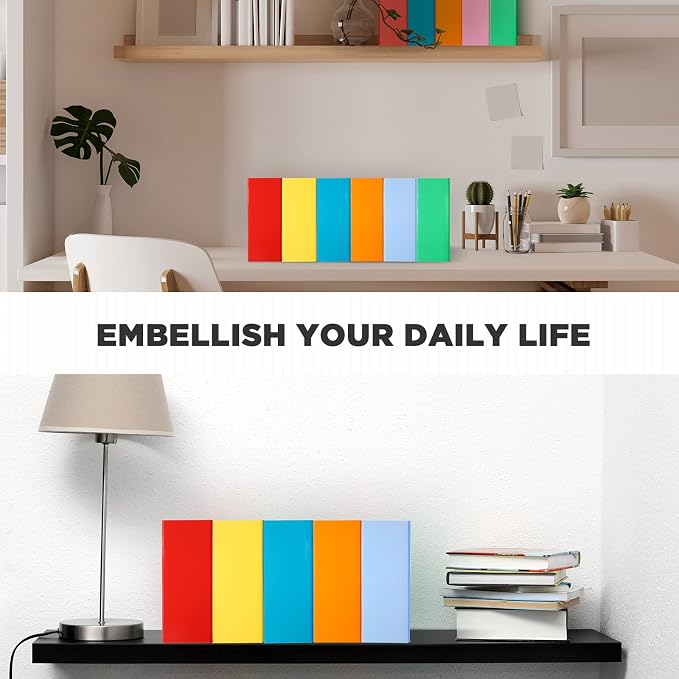 Jutom 32 Pcs Magazine File Holder Set Including Colored Foldable Desk File Holder Organizer White Label Stickers Cat Pen Cardboard Magazine Storage Box for Document School Office(Solid,Classic)