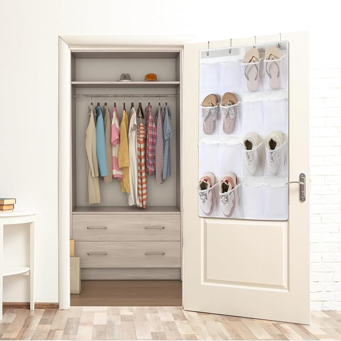 F-color Over the Door Organizer for Cruise - 16-Pocket Hanging Organizer | Tool-Free Mount with 4 Metal Hooks, See-Through Mesh Pockets, Lightweight & Foldable, Space-Saving for Travel and Daily Use