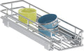 Pull Out Cabinet Organizer, 5.5" W x 21.5" D, Heavy Duty Chrome Slide Out Shelf for Narrow Base Cabinets, Sliding Wire Basket Drawer for Spices, Bottles, Snacks & Cleaning Supplies