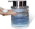 Glass Hand Foaming Soap Dispensers with Silver Pump Refillable Hand Soap Dispenser for Bathroom Kitchen (1Pack-D888)