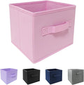 EBIGIC Collapsible fabric Storage bins,cube storage organizer 10.5 * 10.5 * 11 inch,For home and office Collapsible Closet Shelf Organizers, Drawer Organizers(Pink)
