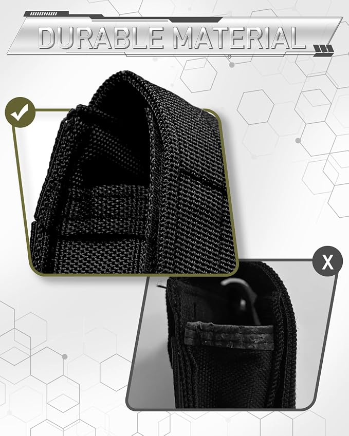 ELVO Pistol Magazine Holster, Double 9mm Mag Pouch | Open-Top Dual Magazine Holder, Tactical Belt, Molle Compatible