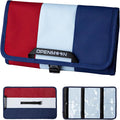 OPENMOON Multi-Purpose Storage Bag, Tri-Fold Design, 5 Compartments, Splash-Proof, for Cables, Toiletries, Makeup (Red + Blue)