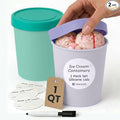 StarPack Freeze The Day Homemade Ice Cream Containers (2-Pack, 1 Quart) - Airtight Silicone Lids, BPA-Free Reusable Ice Cream Freezer Containers with Lids, Stackable, Lavender & Mint