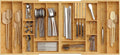 HOOBRO Large Silverware Organizer Kitchen Drawer Organizer, Magnetic Connected Expandable Utensil Organizer From 22.8 to 35.4 Inches, Bamboo 16 Slots Cutlery Tray with Knife Holder, Natural YL07TL01