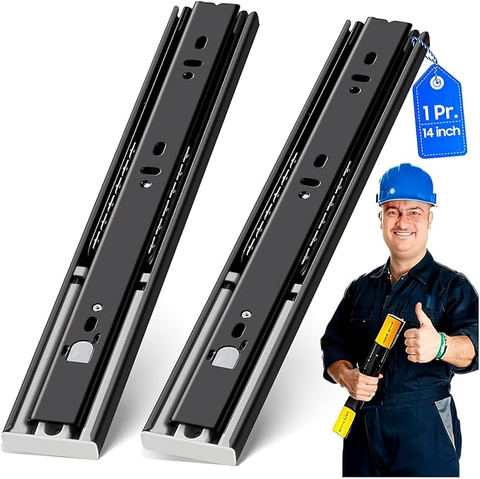 YENUO Push to Open Drawer Slides Full Extension 12–24 Inch 100 LB | Side Mount Heavy Duty Touch Release Drawer Glides Rails Ball Bearing 12–24 Inch for Kitchen Dresser Hardware Cabinet 1 Pair