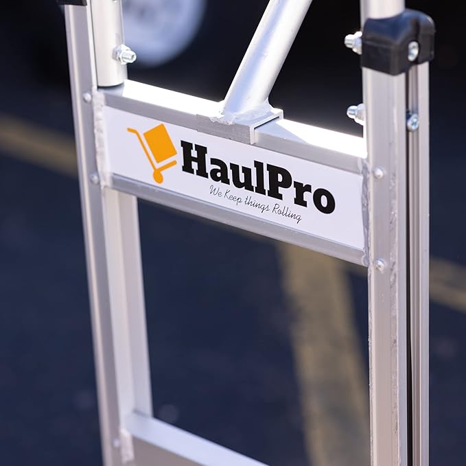 Dual Handle Stair Climbing Hand Truck, 500 lb Capacity Aluminum Dolly, 8" Puncture Resistant Wheels, Heavy Duty Appliance & Furniture Mover, 54" x 18.5" with Large Nose Plate