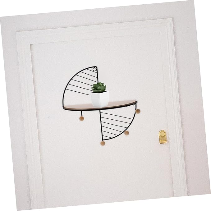 PRETYZOOM Practical Wall-Mounted Storage Rack with Hooks Multi-Functional Organizer Shelf for Living Room Bedroom Kitchen and Bathroom Easy to Install for Item Display