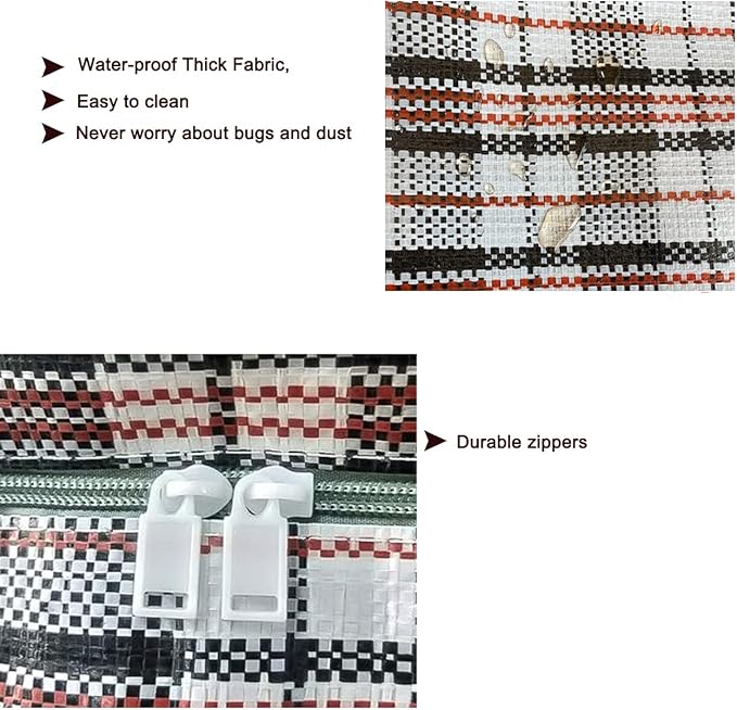 Heavy Duty Large Moving Bags, 90L Big Organizer Storage Bags With Durable Zipper, Water Resistant Totes, Carrying Bag, Camping Bag for Clothes, Bedding, Comforter, Pillow, Moving(Set of 4)