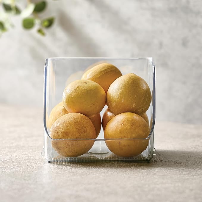 iDesign Stackable Open-Front Storage Bin for Pantry or Household Storage, Clear, Made in USA