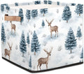 TropicalLife Forest Deer Storage Cube, 13 Inch Fabric Cube Storage Organizer Bin for Shelves Clothes, Decorative Foldable Storage Boxes
