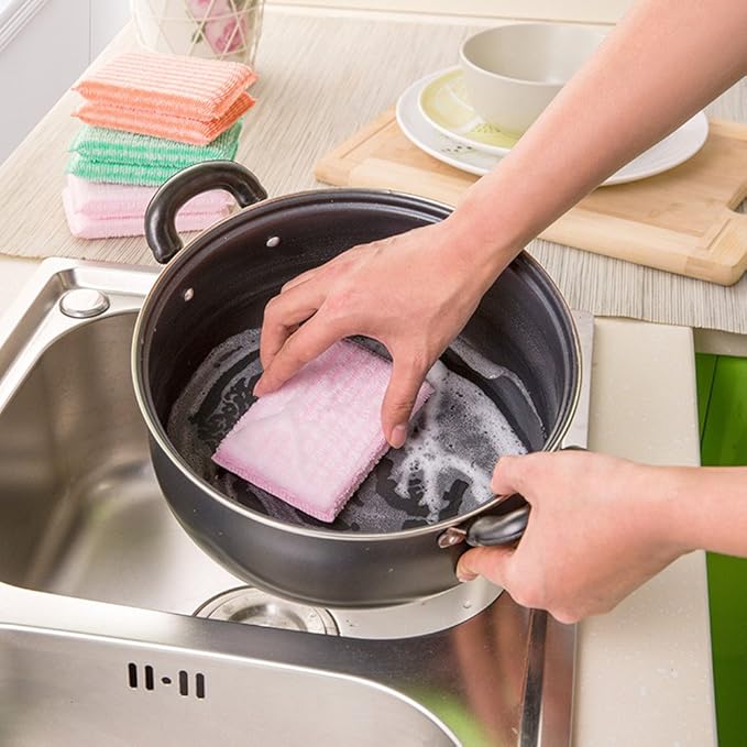 Best Kitchen Dish Washing Cloths Sponges Scrubber for Odor Free - Quick Dry, Multi Purpose Scrubbing Scrub Scourer Pads
