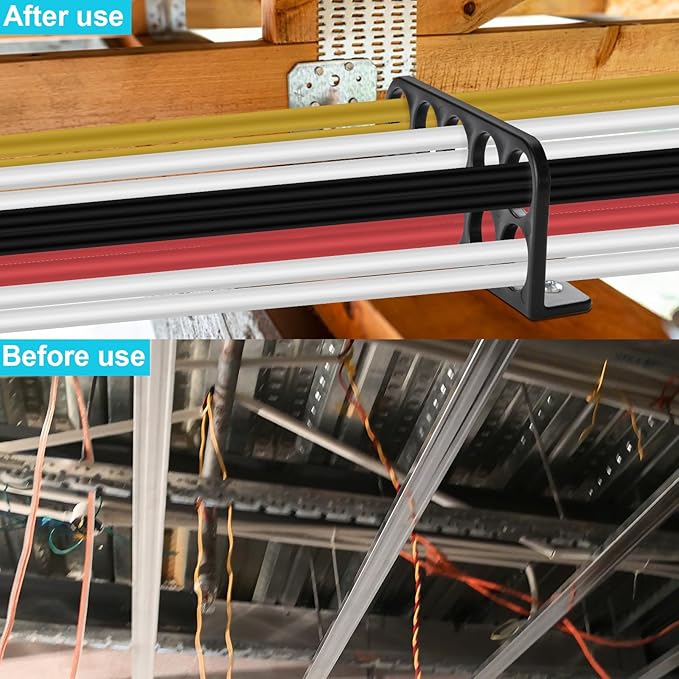 50Pack Cable Chase Wire Bracket,Cable Chase Bracket Support Organizer | Cable Support Wire Holder for NMB,Wire Stackers Keep Electrical Cord Bracket Tidy Clean&Save Time Space Labor,1" with 10-Hole