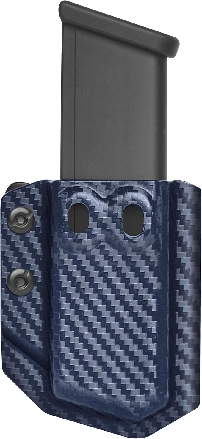 Amberide Universal IWB/OWB Kydex Mag Carrier for 9mm / .40 & .45 ACP Magazines, Single and Double Stack, Adjustable Retention, Ambidextrous, Fits 1.5" Belt, Made in USA