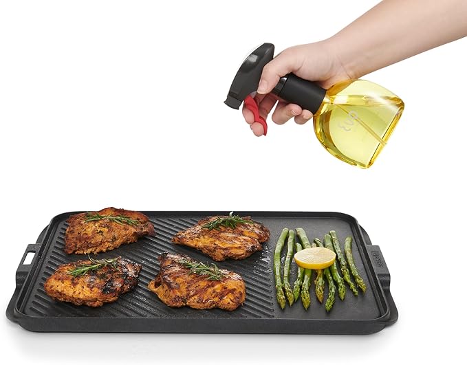 Evo Oil Sprayer Minis, Non-Aerosol for Olive, Cooking Oils, and Vinegars, 8-Ounce Capacity, 1 Each Yellow and Green | Non-Aerosol Sprayers, 8 Fl Oz, ~0.25 Tsp and Pull, Bpa and Dehp and Latex-Free Food-Safe Plastic, Twist-on Funnel