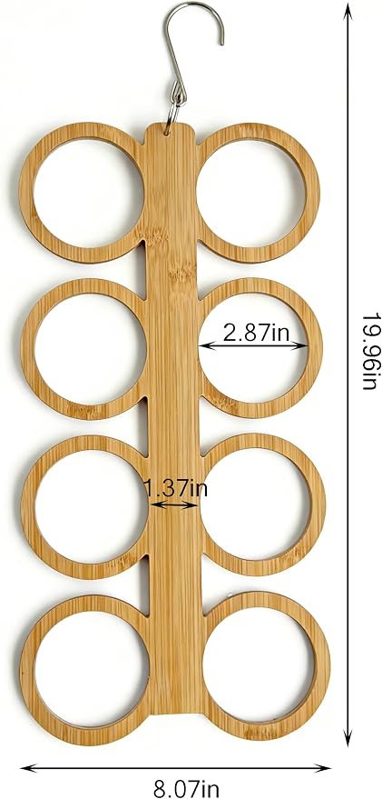 Scarf Hanger Holder Organizer Tank Top Hanger 8 Hook Space Saving Closet Accessory for Closet, Dorm & Home,Scarfs,Ties (1, Full Round Closed Hanger)