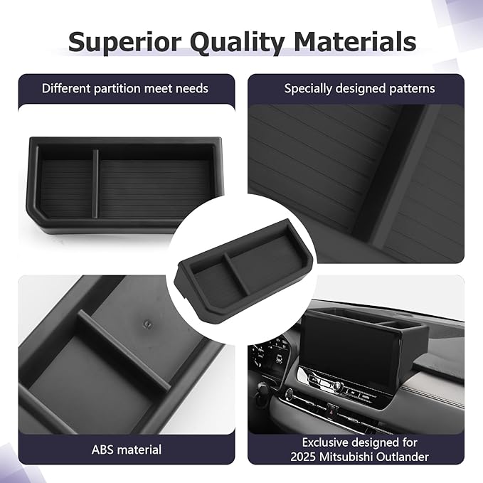 LUWU for 2025 Outlander Dashboard Storage Tray 2025 Mitsubishi Outlander Accessories 12.3-inch Behind Screen Organizer Center Console Display Box Dash Tray [NOT for 2025 Outlander PHEV&Sport]
