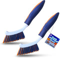 Bring It On Grout Cleaning Brush 2-Pack – Crevice Cleaning Brush with Stiff Nylon Bristles, 8-Inch Heavy-Duty Scrub Brush for Tile, Grout, Shower, Bathroom, Kitchen, Corners & Tight Spaces