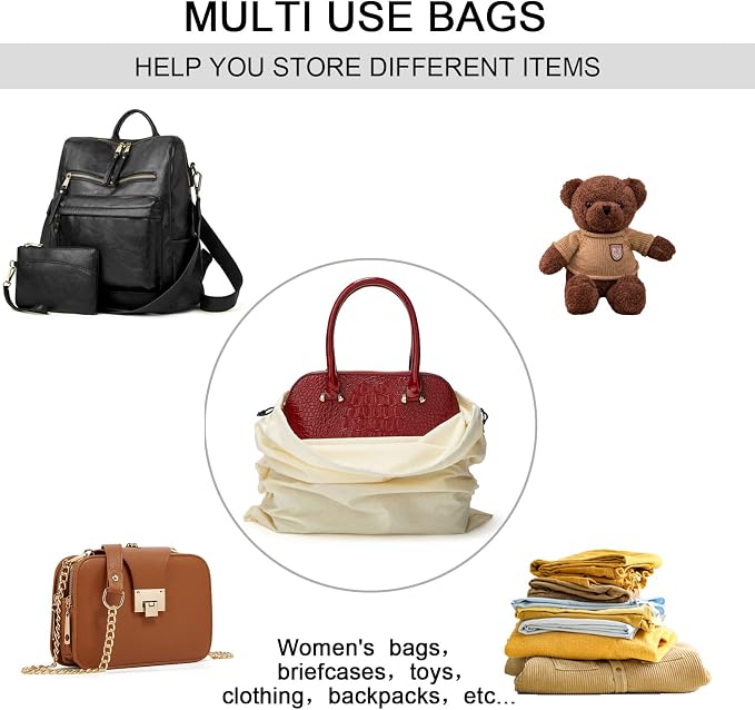 2 Piece Set Dust Cover Bags for Handbags,Purses,Shoes,and Boots | Protection Bag for Purse,Dust Resistant,Machine Washable & Reusable Storage Pouch,Travel Essentials for Women & Men