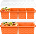 Silicone Freezer Trays with Lid for Soup, 1-Cup & 2-Cup Large Ice Cube Molds Food Storage Containers for Meal Prep, Freeze 500mL/250mL/125mL Portions – 2 Pack