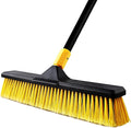 Yocada 18 Inch Push Broom Heavy-Duty Outdoor Commercial Broom Brush | Stiff Bristles for Cleaning Patio Garage Deck Concrete Wood Stone Tile Floor 65.3 inch Long